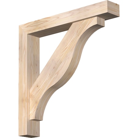 Ekena Millwork Funston Block Smooth Bracket w/ Offset Brace, Douglas Fir, 5 1/2"W x 34"D x 34"H BKT0604X34X34FST05SDF